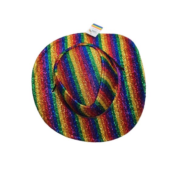 Rainbow sparkle glitter Cowboy Hat & Tutu Set pride LGBTQIA+ rainbow halloween - Picture 5 of 9